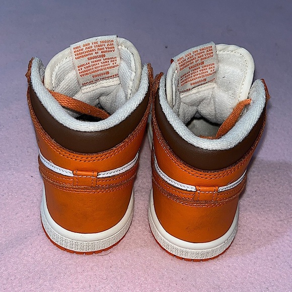 Nike Jordan 1 High Starfish Toddler Size 10c Orange Brown White Cream - Picture 4 of 6